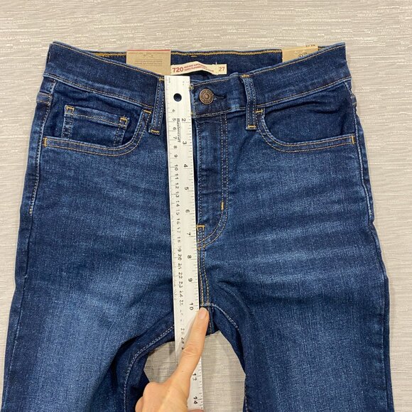 Levis 720 Jeans Womens 27 x 28 High Rise Super Skinny Medium Wash Stretch Denim - Picture 10 of 14
